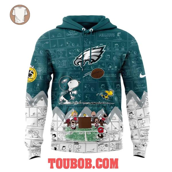 Philadelphia Eagles 75th Anniversary Snoopy Peanuts Hoodie T Shirt